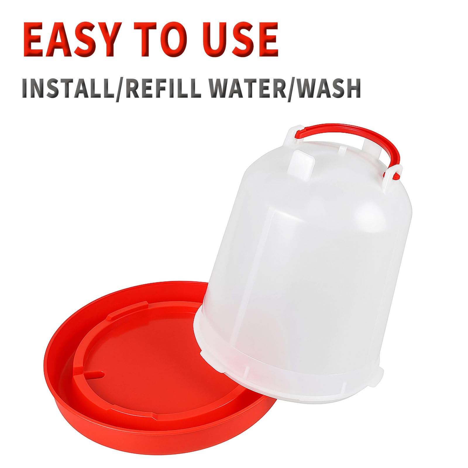 Set di 2 abbeveratoi per pulcini da 1,5 l con manico, per pulcini, anatre, tacchini e piccoli uccelli da fattoria, dispenser d'acqua in plastica per Coop