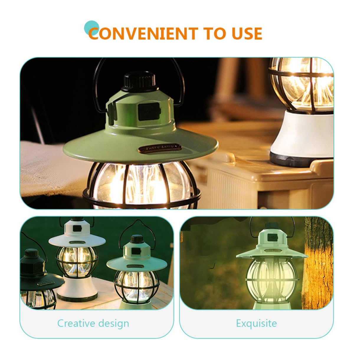 Retro Campinglampe Zeltlampe mit 3000mah Akku und Helligkeit