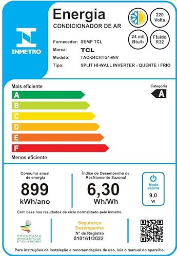 Ar-Condicionado Split HW Inverter TCL T-Pro 24.000 BTUs R-32 Quente/Frio 220V