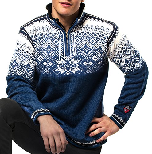 Norlender Men's Norwegian Wool Narvik Pullover Sweater (Blue, XX-Large)2
