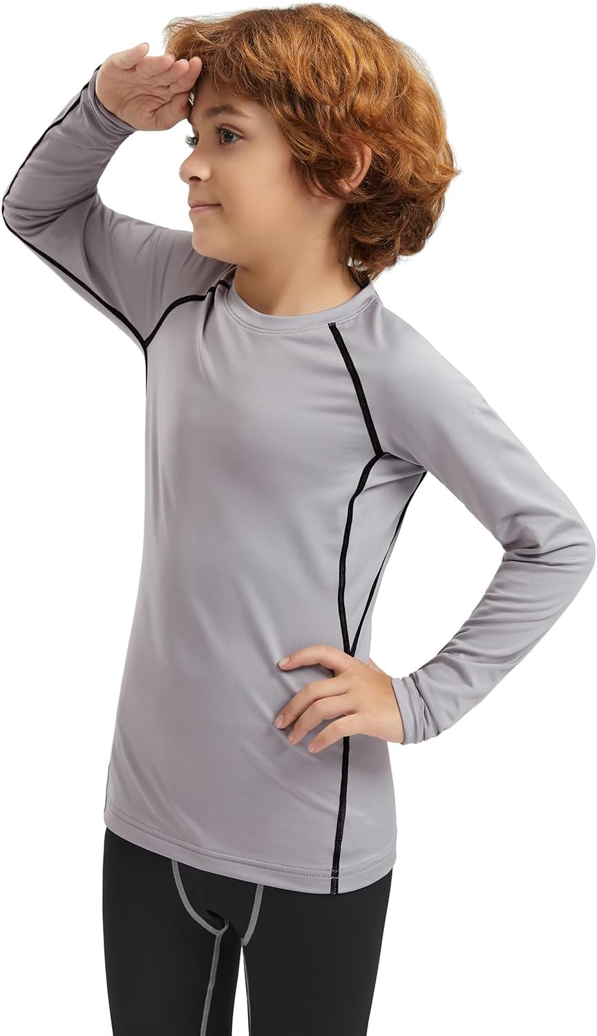 Boys' Compression Shirts Youth Long Sleeve Football Baseball Undershirt Sports Quick Dry Athletic Baselayer - Image 2