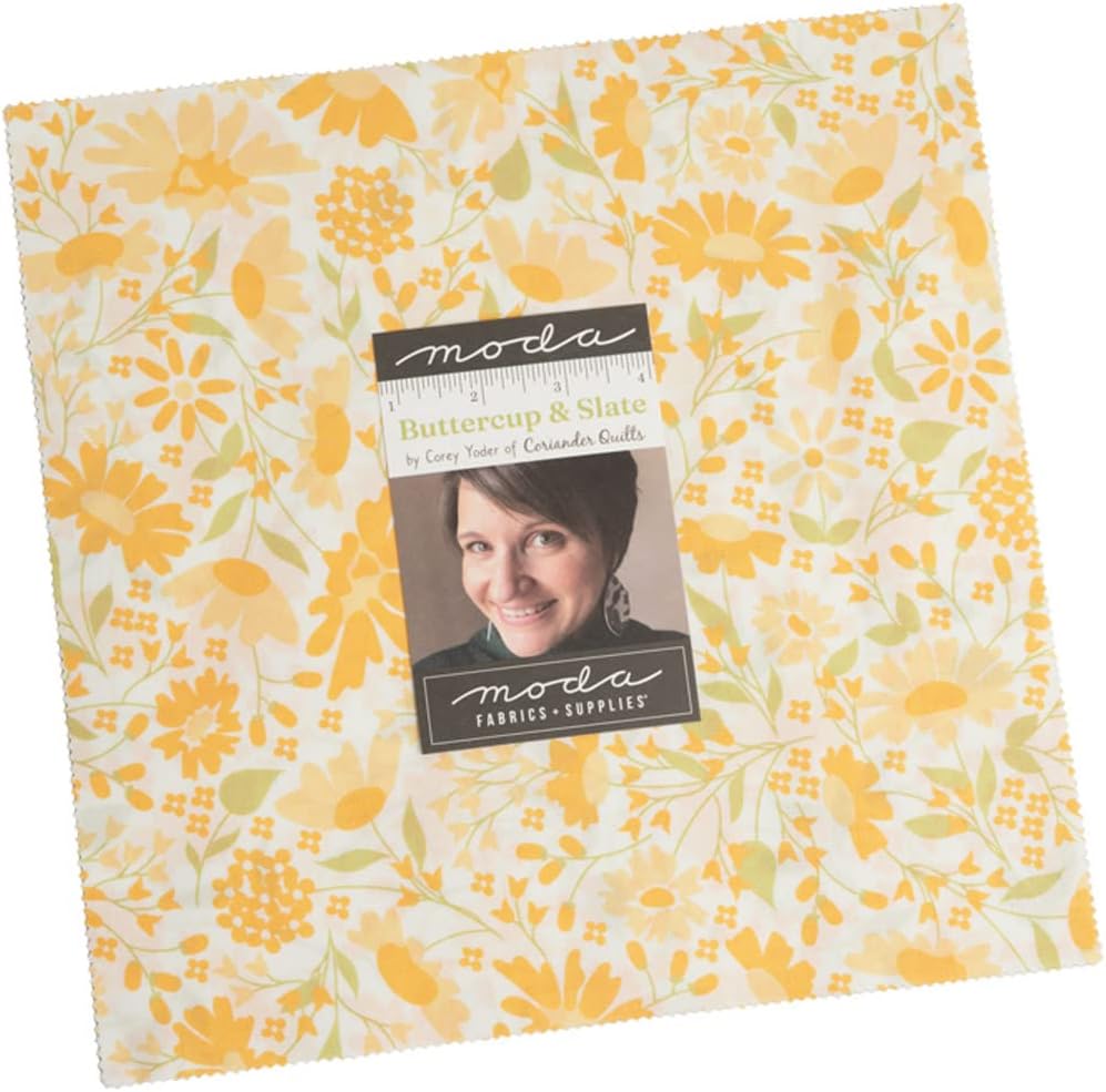 Moda FabricsButtercup & Slate Layer Cake, 42-10'' Precut Fabric Quilt Squares by Corey Yoder