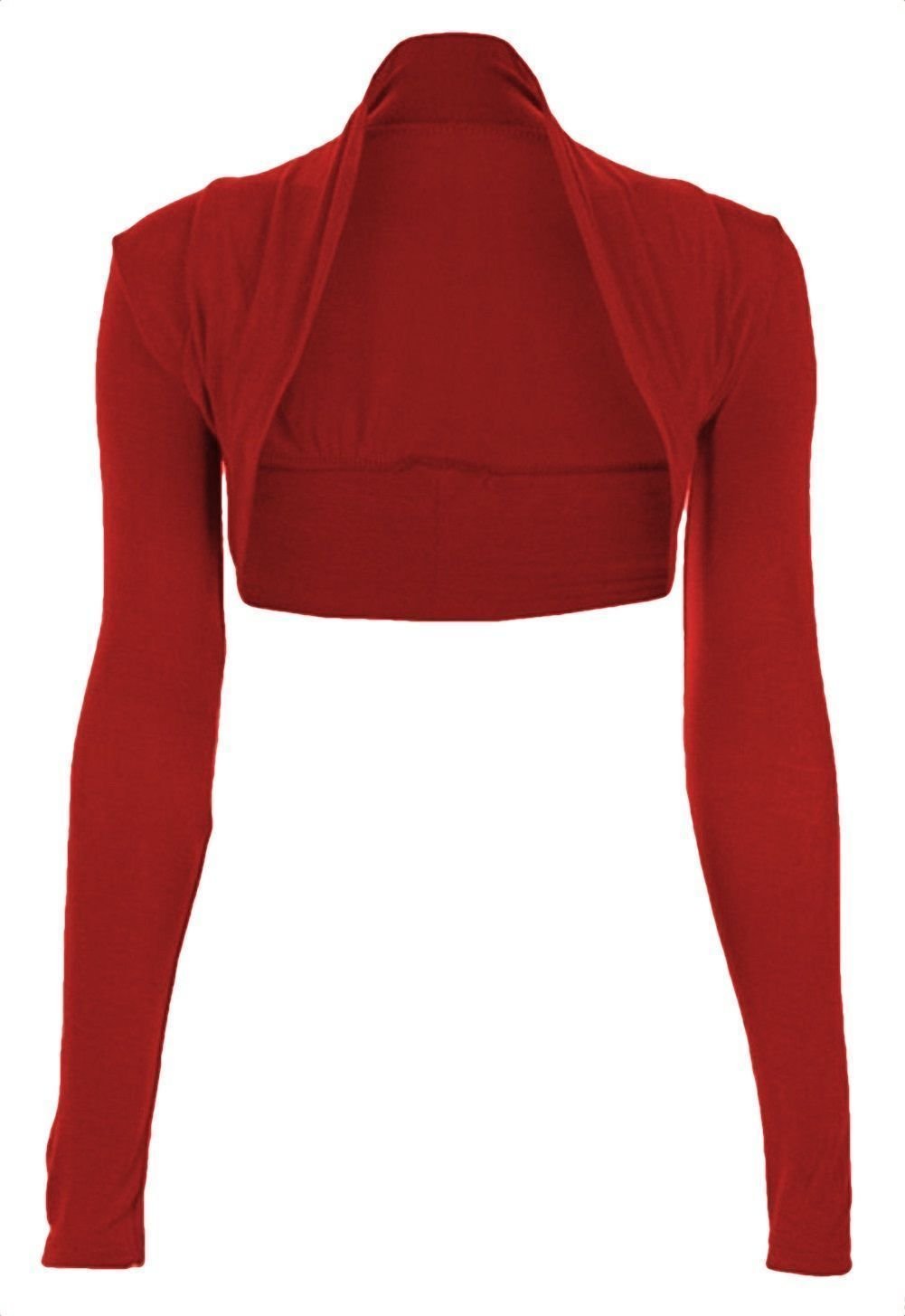 Divadames Women's Wine Viscose Cropped Plain Shrugs Shrug Size Uk 8