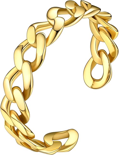 Bestyle Stainless Steel Cuff Bracelet for Women Men Rivets/Cuban Chain/Olive Leaves/Wheat Ears/ Fashion Bracelet Jewellery for Gift