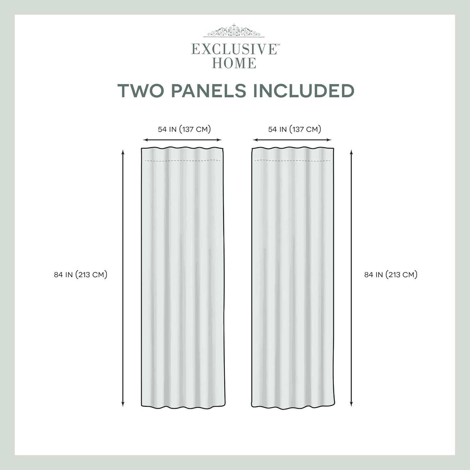 EXCLUSIVE HOME Muskoka Textured Teardrop Slub Embellished Hidden Tab Top Curtain Panel Pair, 54"x84", Dove Grey