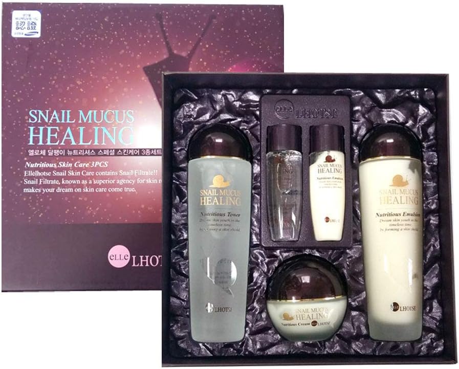 [ElleLhotse] Snail Mucus Nutritious Skin Care 3pcs / Anti-wrinkle,Moisture/Korean Cosmetics
