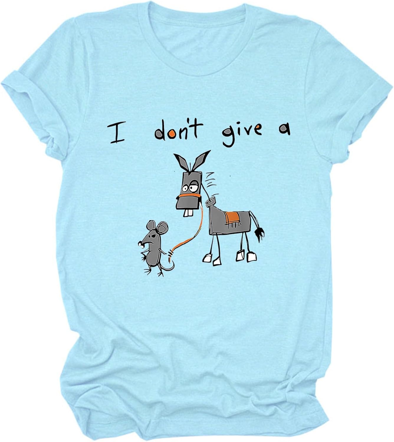 I Don't Give A Rats T-Shirt Womens Funny Sarcastic Humor Graphic Shirt Casual Short Sleeve Crew Neck Tees Summer Tops
