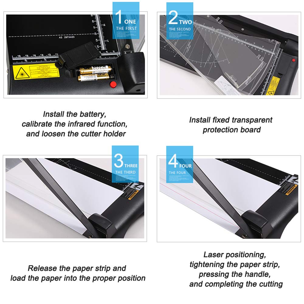 A3/A4 Papierschneidemaschine, Papierschneidemaschine, Guillotine Mit Sicherheitsklingensperre, 10 Blatt Kapazität, Guillotine-Papierschneidemaschine In Kommerzieller Qualität Für Büro, Zuhause, Schu