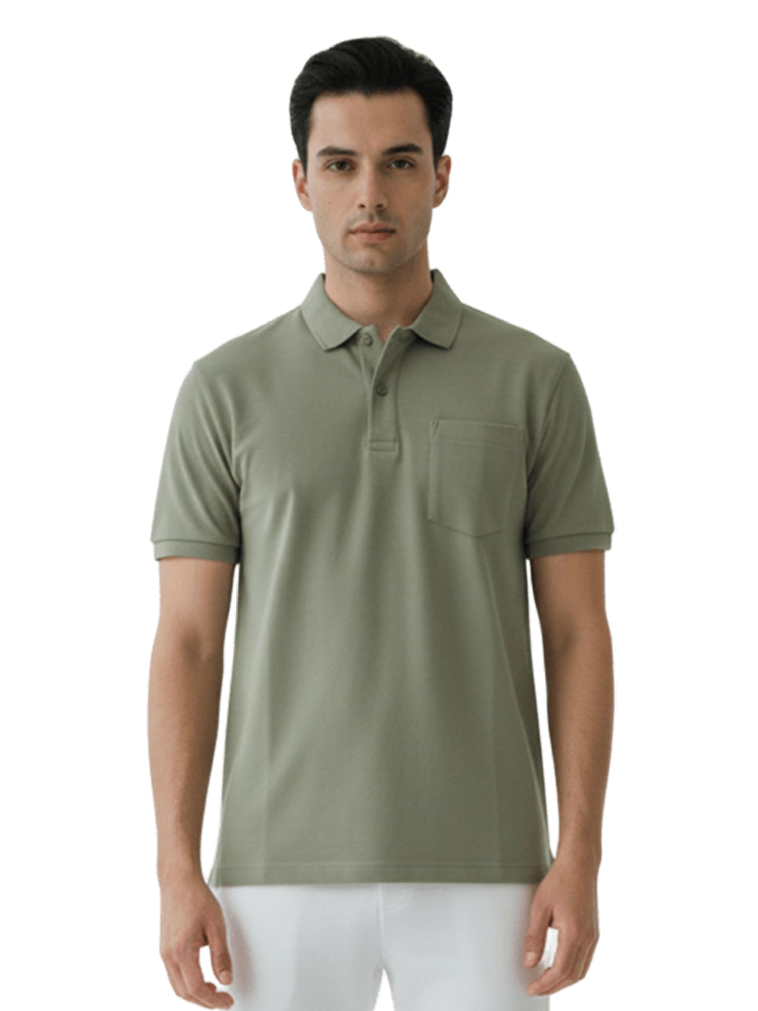 force nxt Men's Super Combed Cotton Interlock Fabric Solid T-Shirt | Polo Neck Half-Sleeves T-Shirt for Men | Label Free with Chest Pocket for Daily Uses-picture-24