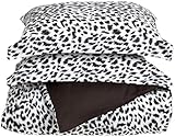 Elite Home Regal Collection 300 Thread-Count Cheetah Print Full/Queen 3-Piece Duvet Set, Black/White
