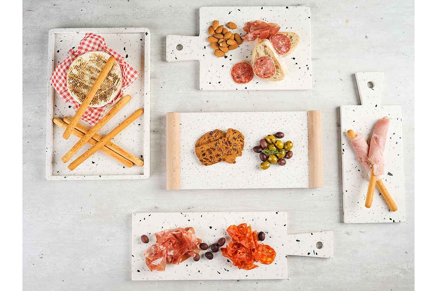 COSY TRENDY Terrazzo Tray 29x17cm White Rectangle