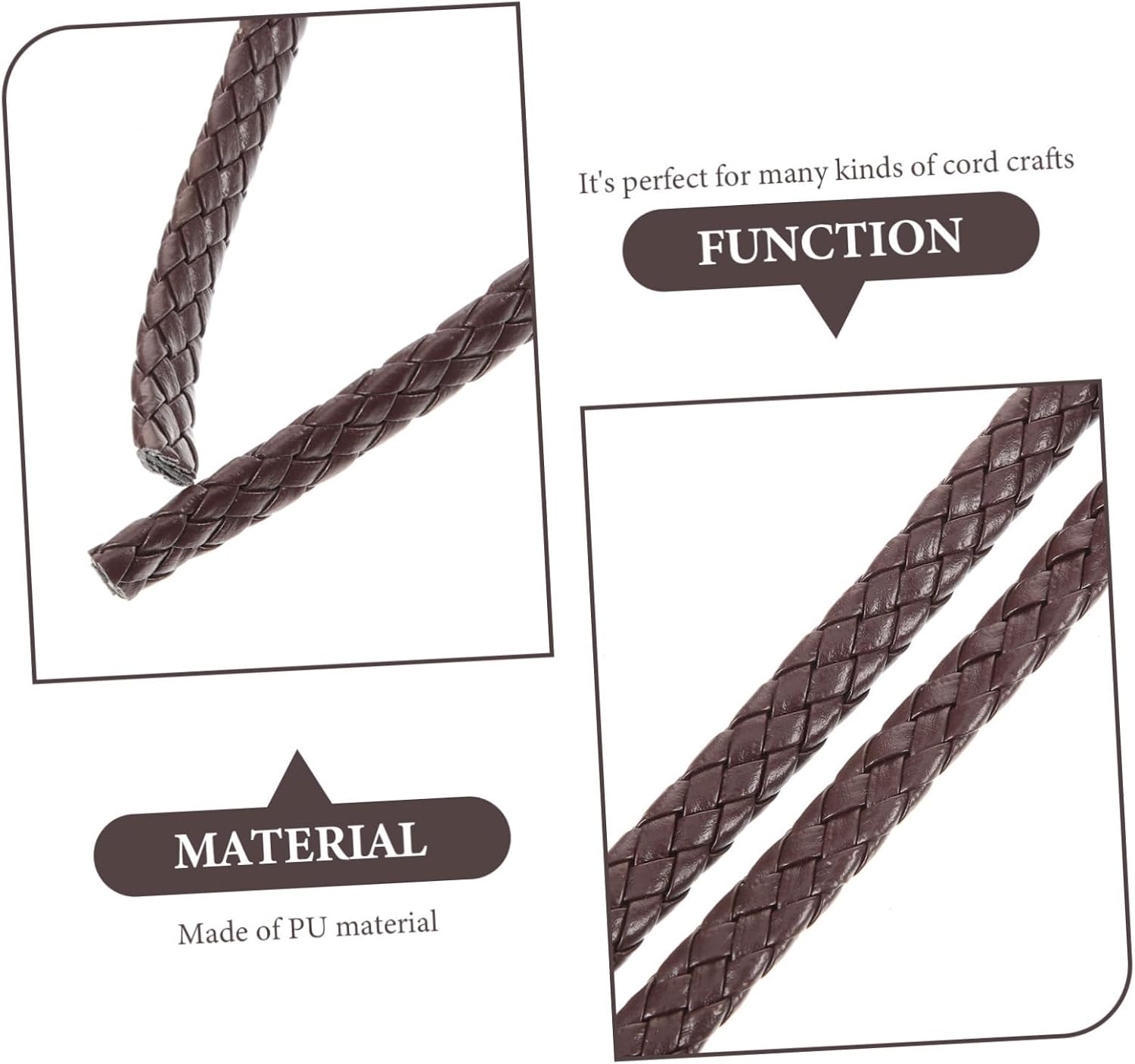 LIFKOME DIY Braided PU Leather Cord for Bracelet Making Versatile Jewelry Craft Supply for Adults and Teens for Accessories and Making