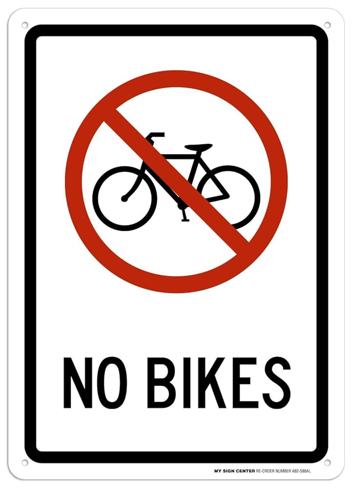 Amazon.com: No Bikes Sign, 10x14 Inches, Rust Free .040