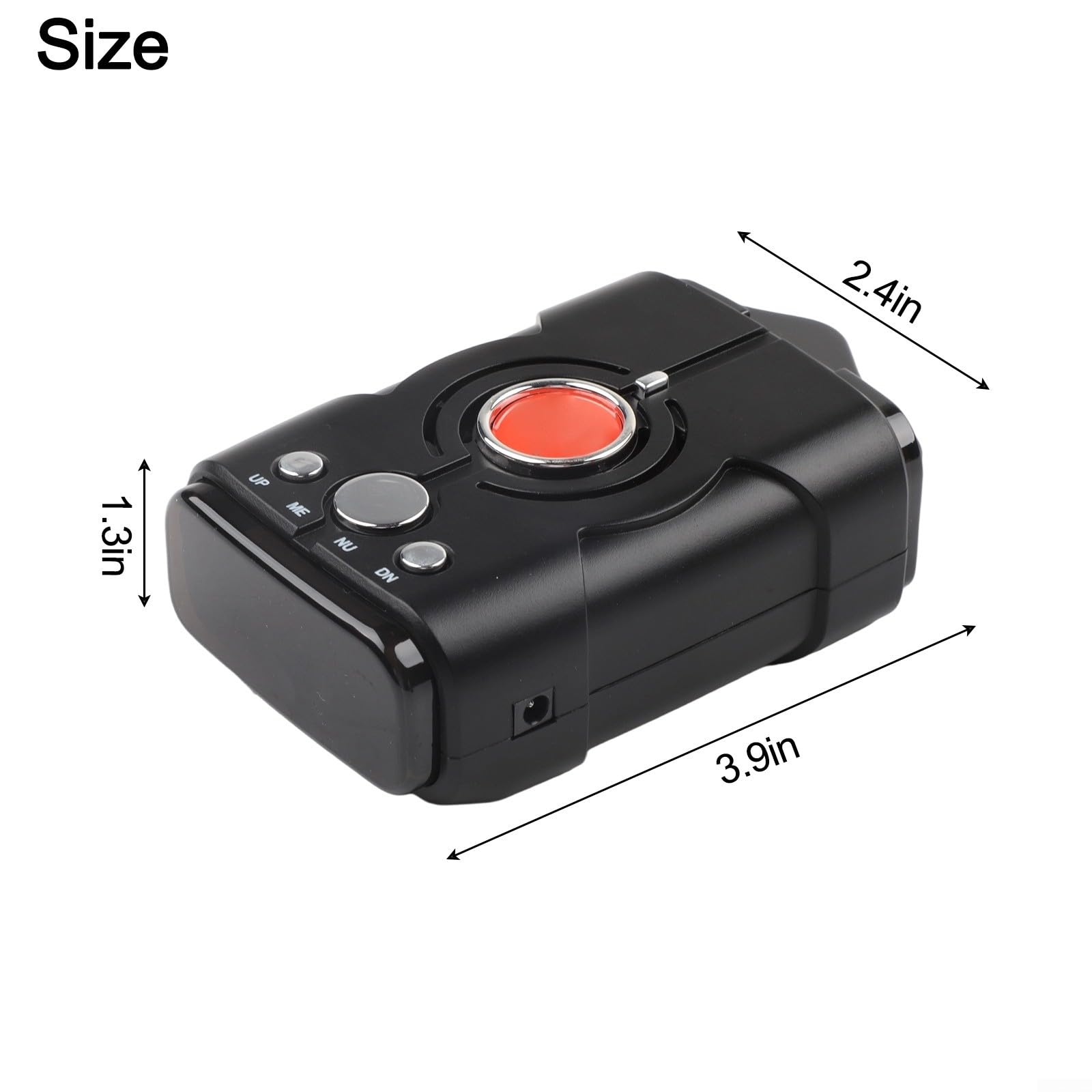 360° Avertisseur de radar avec message vocal, chien électronique pour mesurer la vitesse et la détection de flash, compact 12 x 7,5 x 6,5 cm, ABS, pour voiture camion 12 V, noir