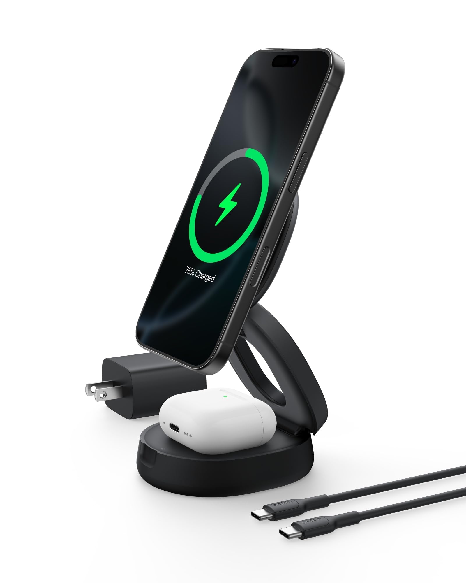 バッテリー/充電器 belkin 2-in-1 wireless charger stand Amazon.com: Belkin 2-in-1 Magnetic Charging Travel Pad 15W