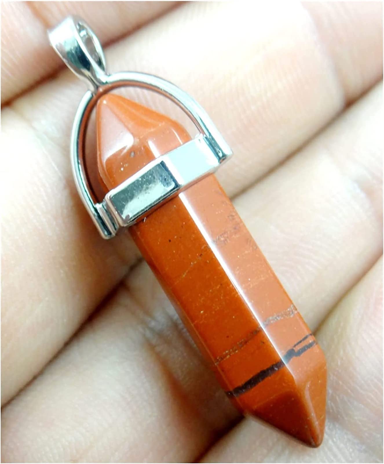 Domowe Kolekcje Minerały Kamienie Naturalny Kamień Kwarc Kryształ Urin Opal Lapis Turkus Sześciokątny Charm Przyczepa do DIY Biżuteria Naszyjnik Kryształowe Kamienie Dekoracja (rozmiar: NR 6)