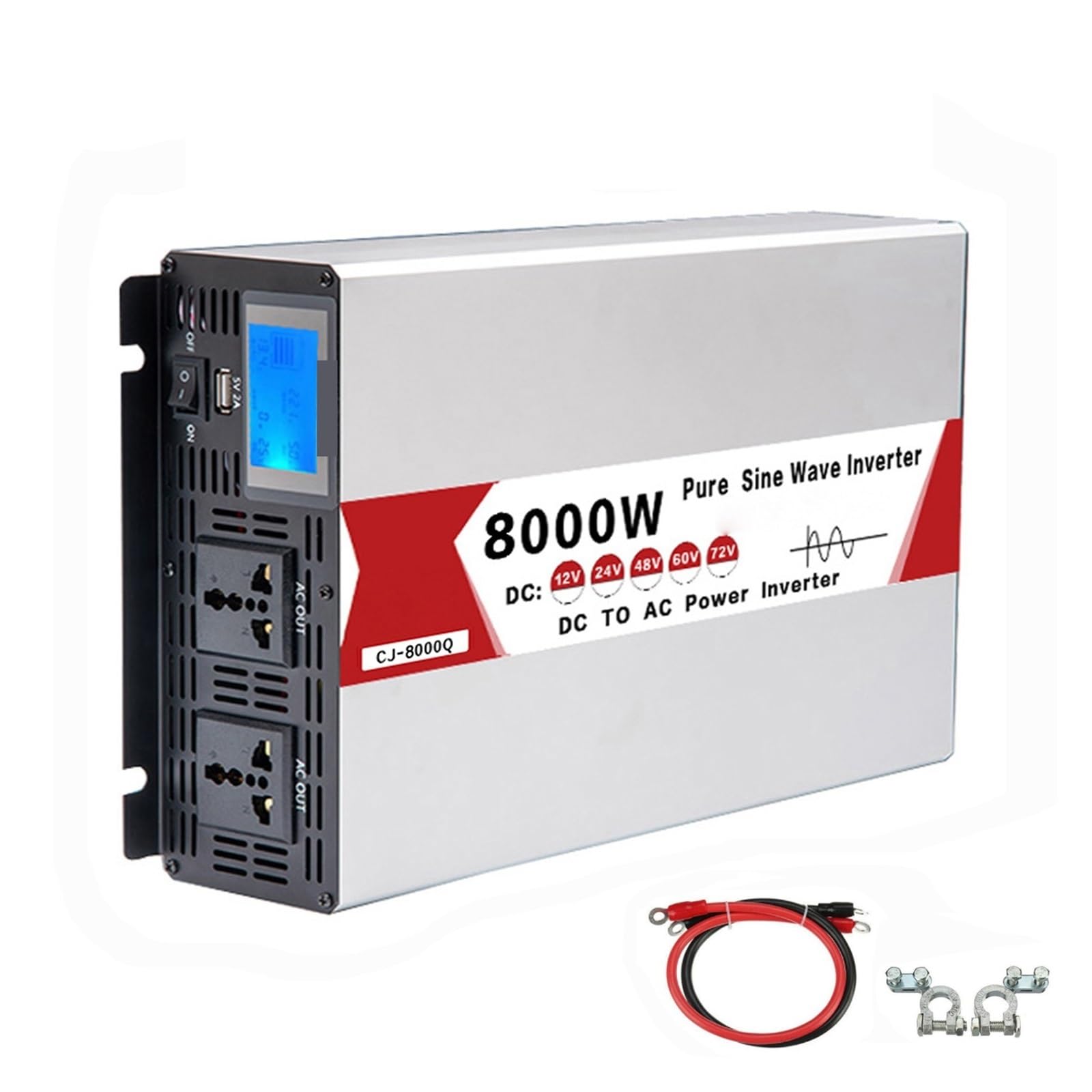 Convertisseur de fréquence 60V onde pure sinusoïdale 8000W contre les pannes