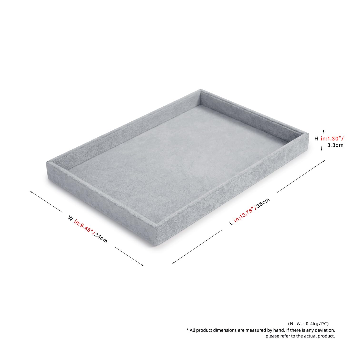 plateau à bijoux empilable en velours, rangement de bijoux tiroir insert à bijoux organisateur présentoir à bijoux pour bagues boucles d'oreilles (gris)