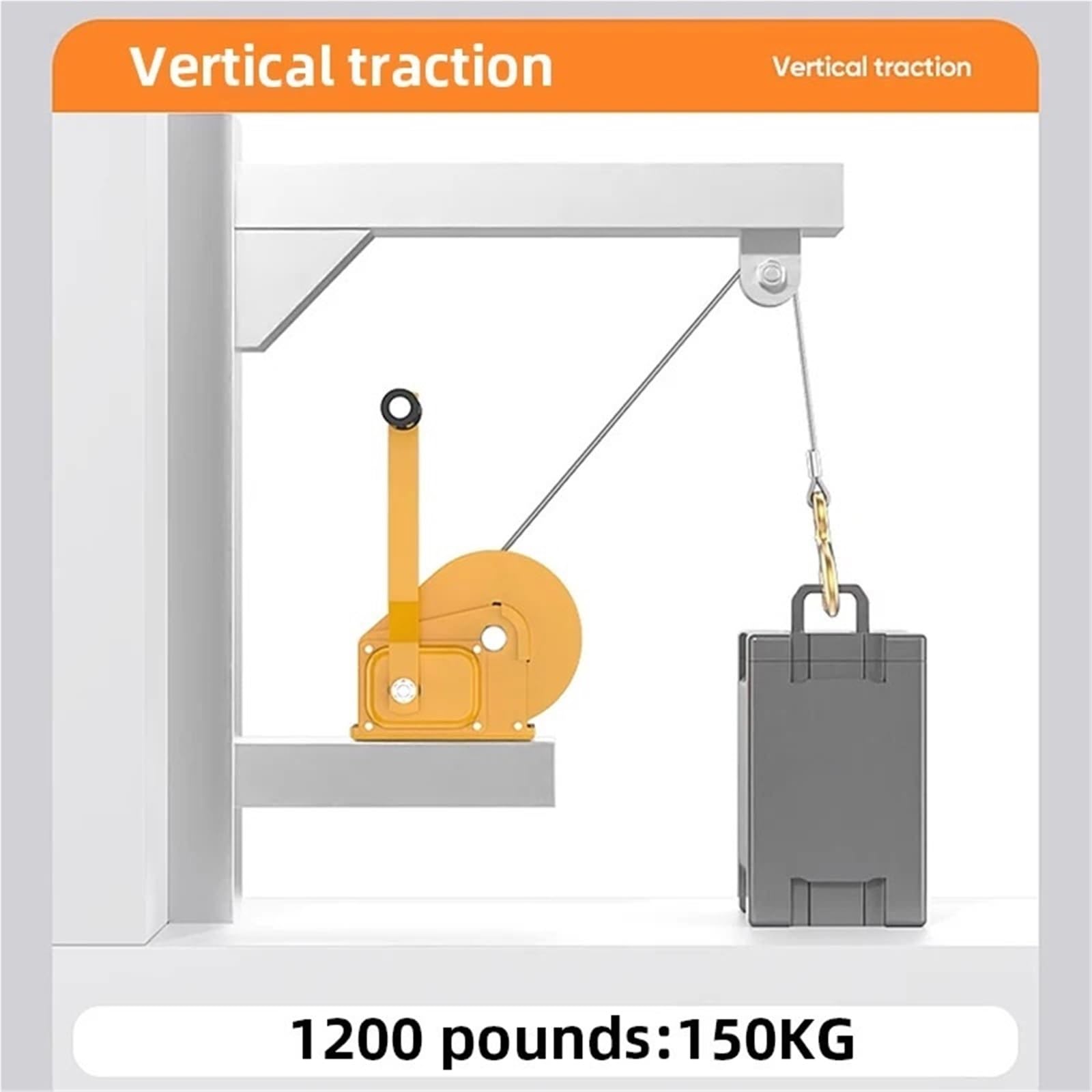 Paranco elettrico cavo Verricello Manuale Da 1200 Libbre For Carichi Pesanti Fune In Acciaio Zincato Manovella Ad Azionamento(1200LB 5m)