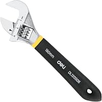 deli 6-Inch Adjustable Wrench: Heavy-Duty Cr-V Steel, Chrome Anti-Slip Grip, Smooth Jaw for Plumbing DIY