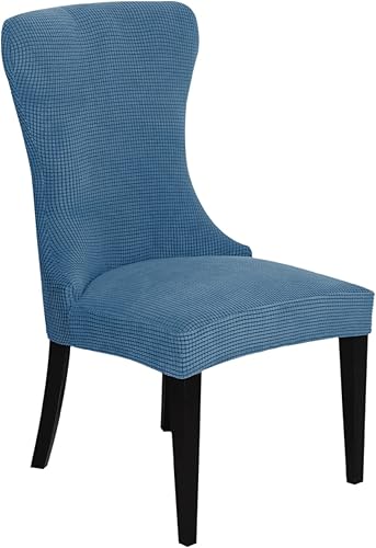 Miniatura 8 de XMNTG Juego de 2 fundas elásticas de jacquard para silla de comedor, reutilizables, lavables, protectores de silla para banquetes, hoteles,