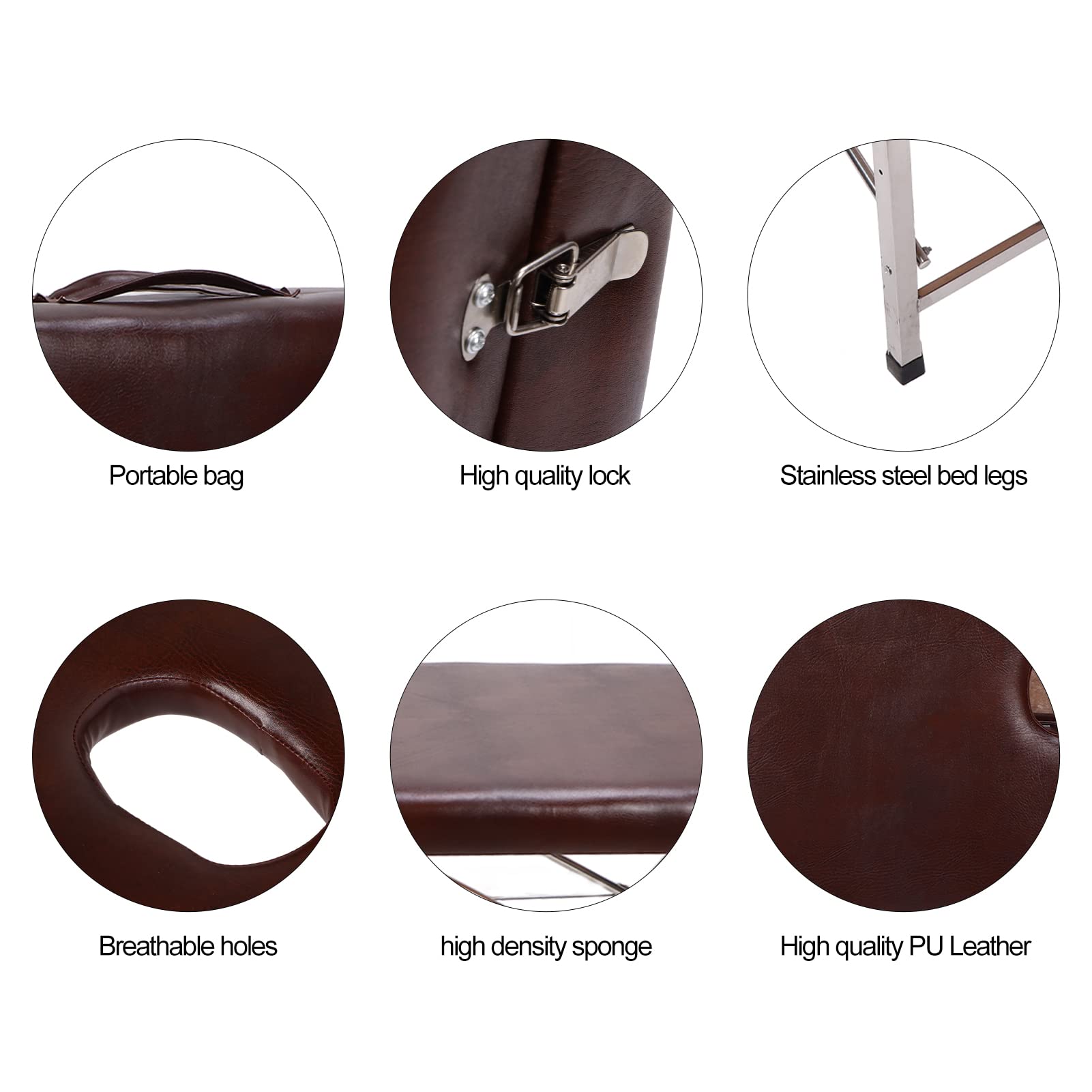 Yinhing Mesa Plegable Estructura de Acero Inoxidable Portátil Cama SPA