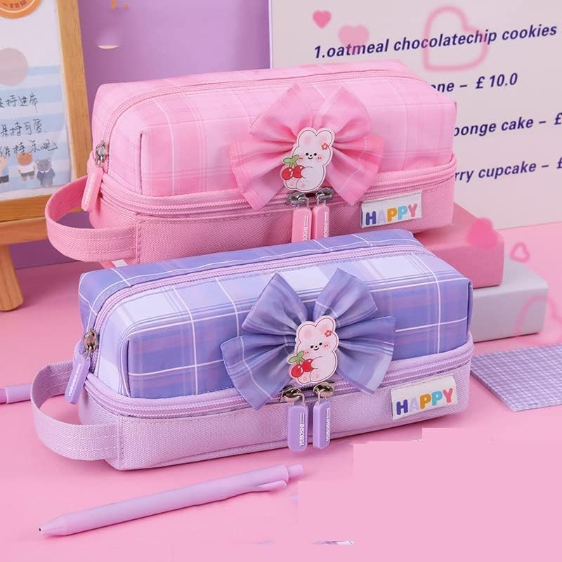 Image of Storio Pencil Box Pouch for School Kids Girls & Boys Aesthetic | Cute Stationary Compass Box Case Organiser - (Color as per Availability)