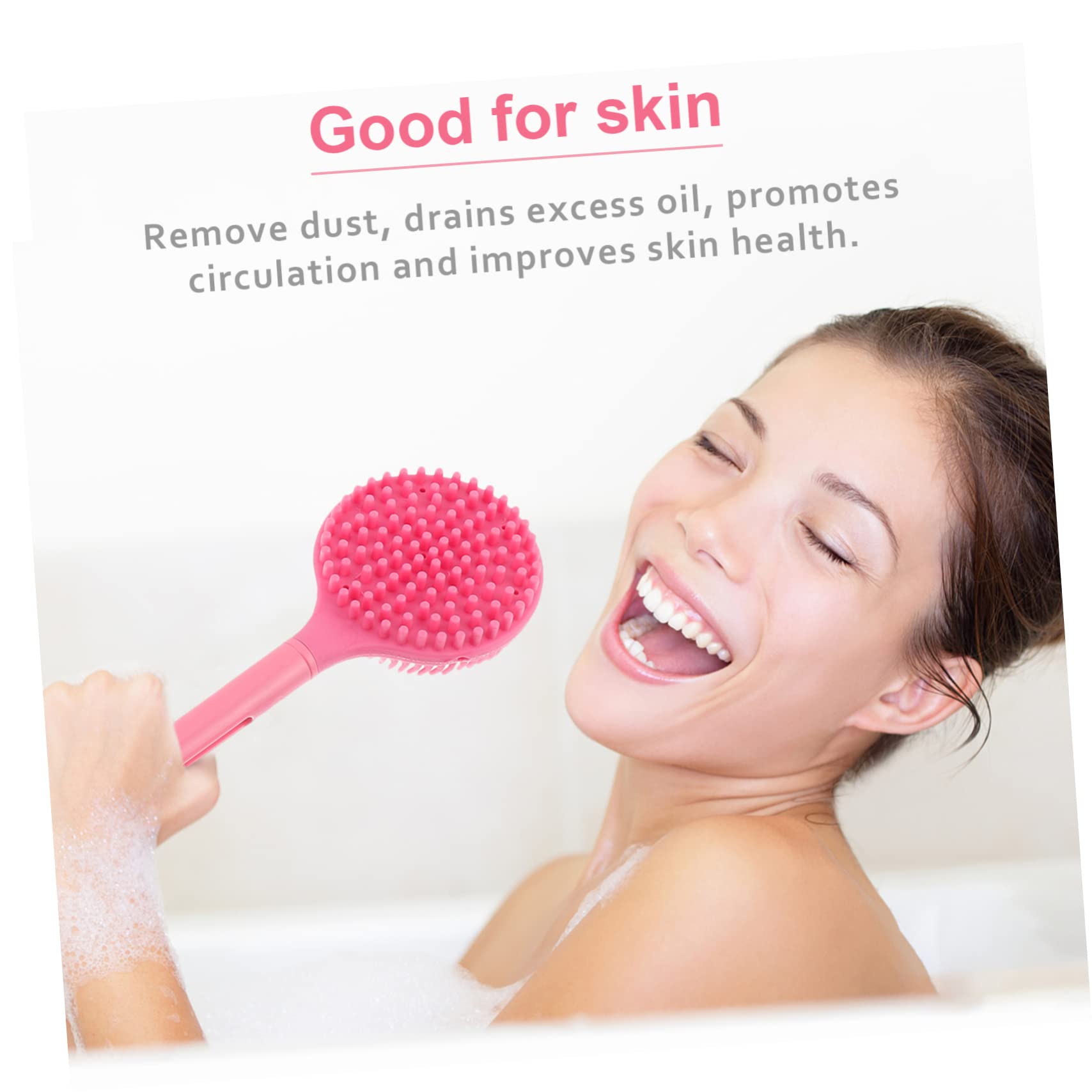Healvian 2piezas Cepillo De De Silicona Con Mango Exfoliante y Masajeador Para Espalda Cepillo De Baño y Eficaz Para Limpieza Corporal Diseño Ergonomico y Fácil De Sostener