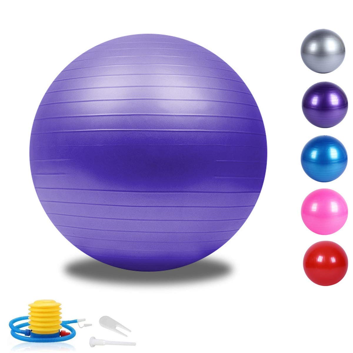 JpGdn Exercise Ball - Anti Burst & Anti SlipLarge Swiss Ball Soft Pilates Ball Perfect for Bender, Yoga, Stability, Barre, Pilates, Core Training and Physical Therapy (Home & Gym & Office)