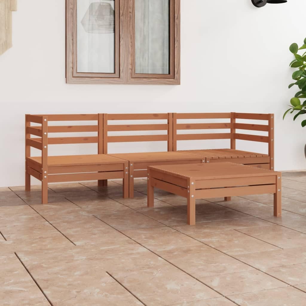Sofás de jardín que ahorran espacio para balcones pequeños con mesa de pino macizo