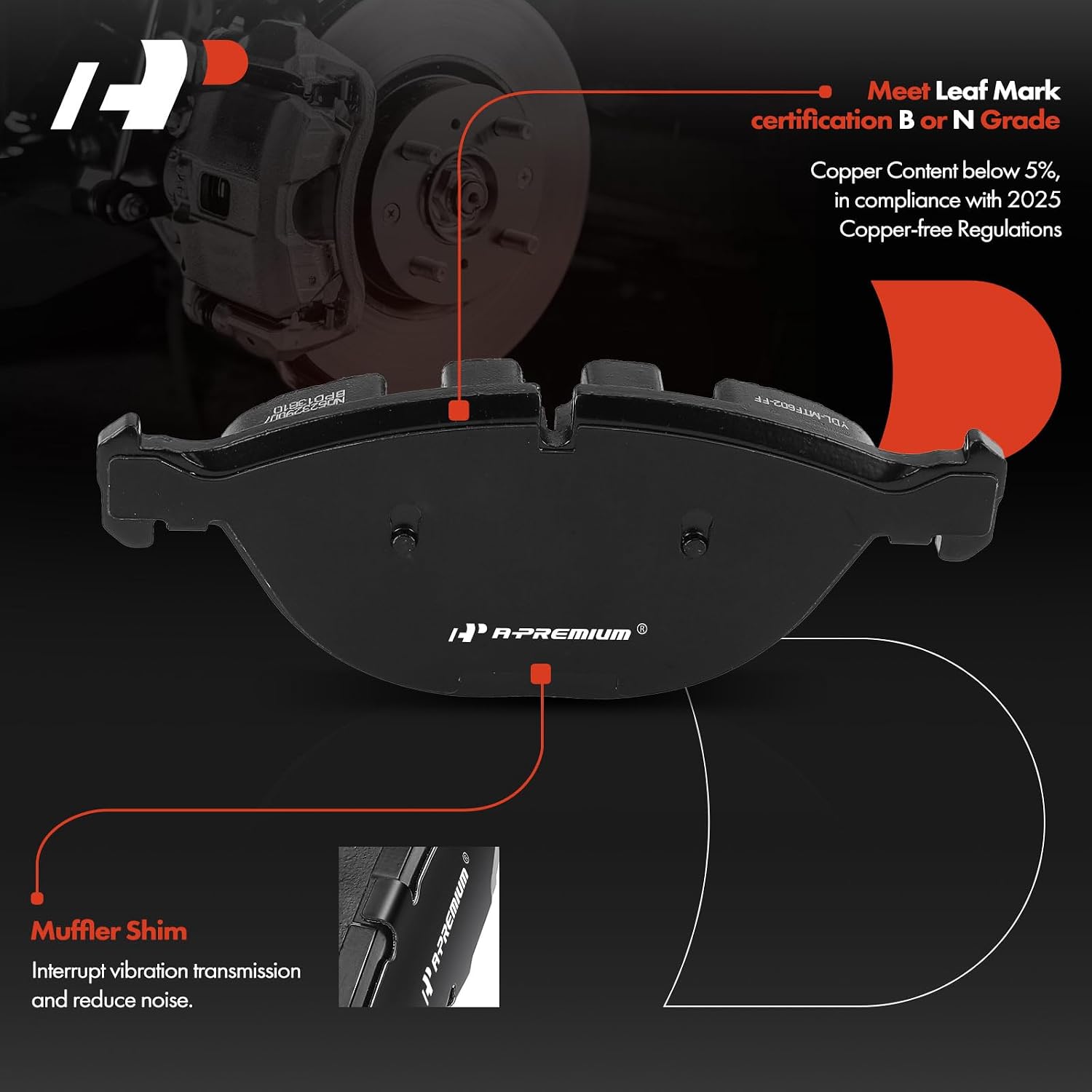 A-Premium 14.37 inch (364.9 mm) Front Drilled and Slotted Disc Brake Rotors + Ceramic Pads Kit Compatible with Select BMW Models - X5 2011-2018, X6 2008-2019, 6-PC Set