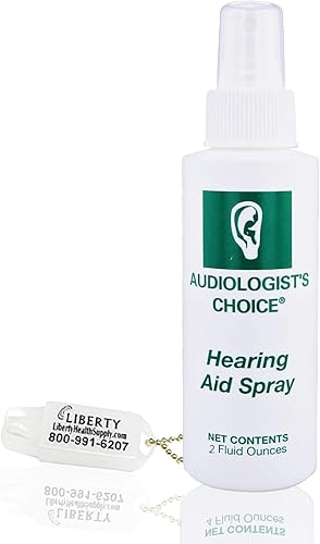 Miniatura 5 de Audiologist's Choice Limpiador de audífonos (spray de 4 onzas) - Limpia tus audífonos - Incluye llavero de batería Liberty Hearing Aid