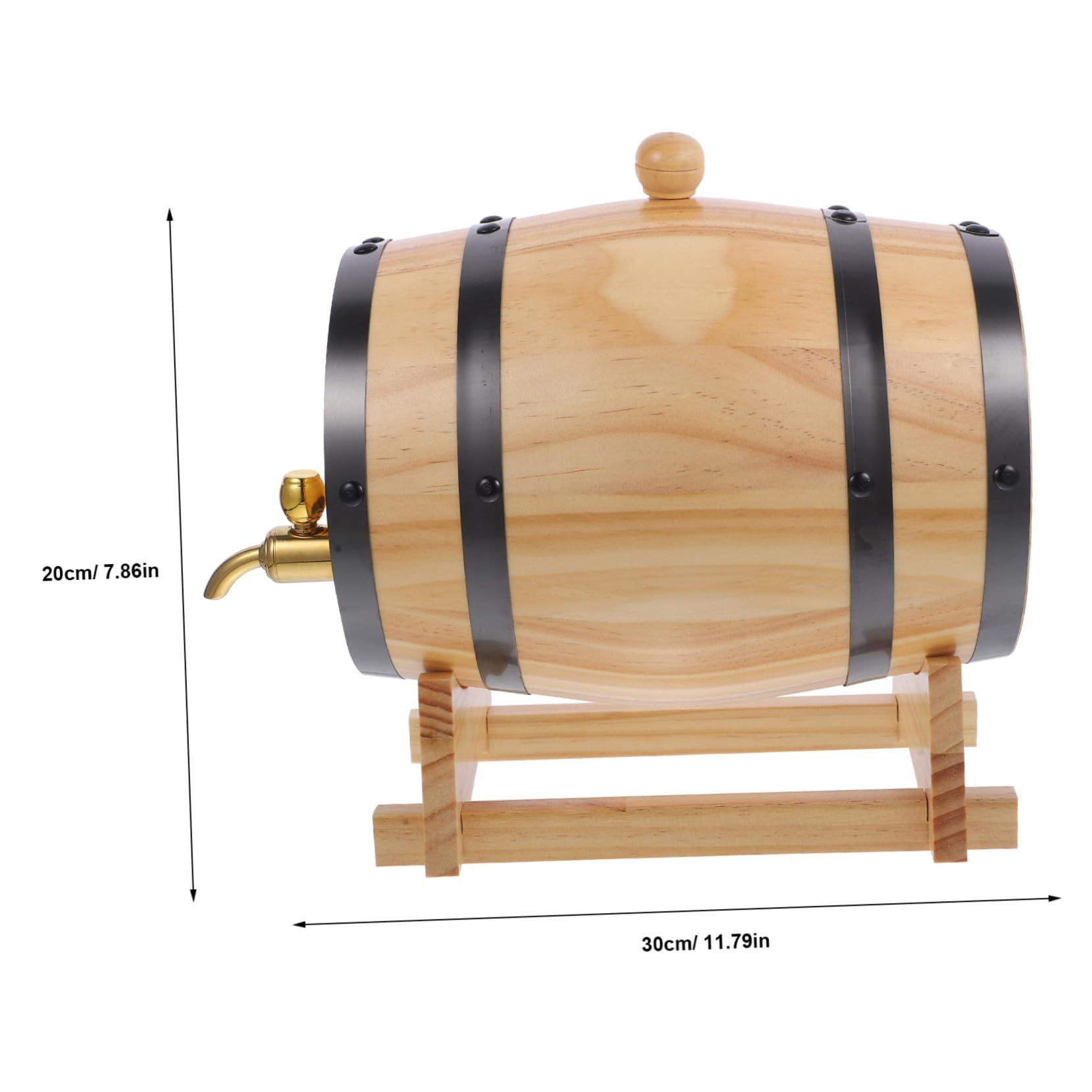 COLLBATH Wine Barrel Bucket Spout Wood Beer Barrel Stainless Steel Faucet Home Bar Decor Drink Dispenser Spout Rustic Style Random Color