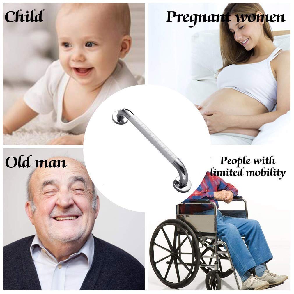 Grab Bar podłokietnik poręcze bezpieczeństwa łazienka prysznic do wanny i bezpieczeństwa, polerowany chrom stal nierdzewna proste dla dzieci, antypoślizgowe upośledzenie w ciąży / biały/68 cm