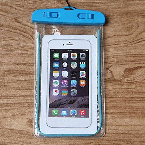Outstanding® Luminoso Funda impermeable de la bolsa de la caja impermeable del PVC para el iPhone 7 Samsung S7 Huawei P9 (los 19x10.5cm)