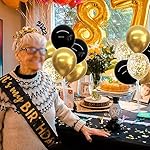 TONIFUL 4 Set Black Gold Balloon Centerpieces for Table,Balloon Stand Kit for Black Gold Party Decor 40th 50th 60th 70th Birthday Decorations Anniversary Graduation Decorations 2026 New Year Eve - Image 5