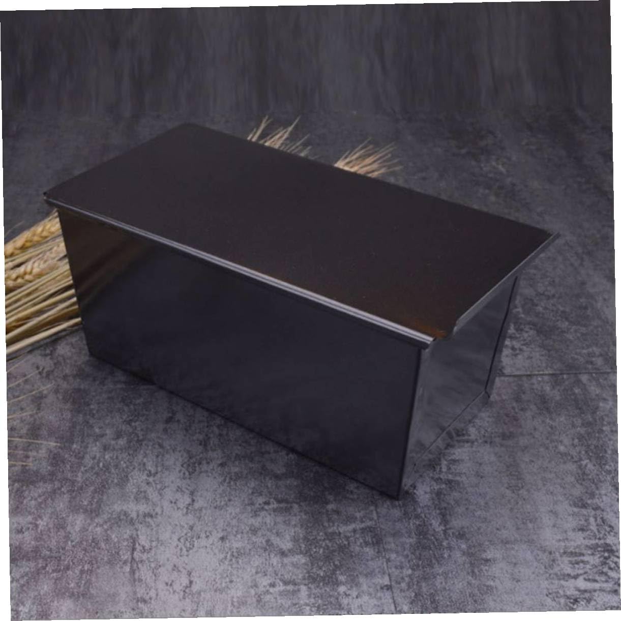 TOYANDONA Molde de 450g Pan para Inoxidable Tapa Acero Negro Hornear | Antiadherente, Conducción Térmica, Uso en Casa, Adecuado para Pan y Tostadas