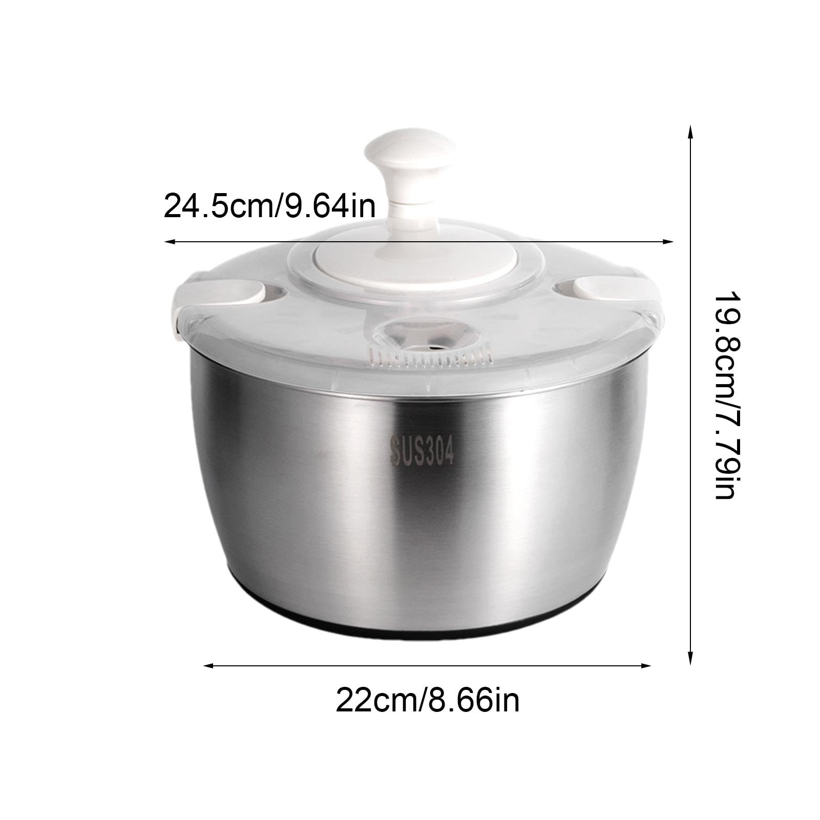 Licuadora de lechuga para lechuga - Centrifugadora de verduras, centrífuga | de ensalada para licuadora de lechuga | Centrifugadora de lechuga de acero ABS con cierres de seguridad, gadget de cocina