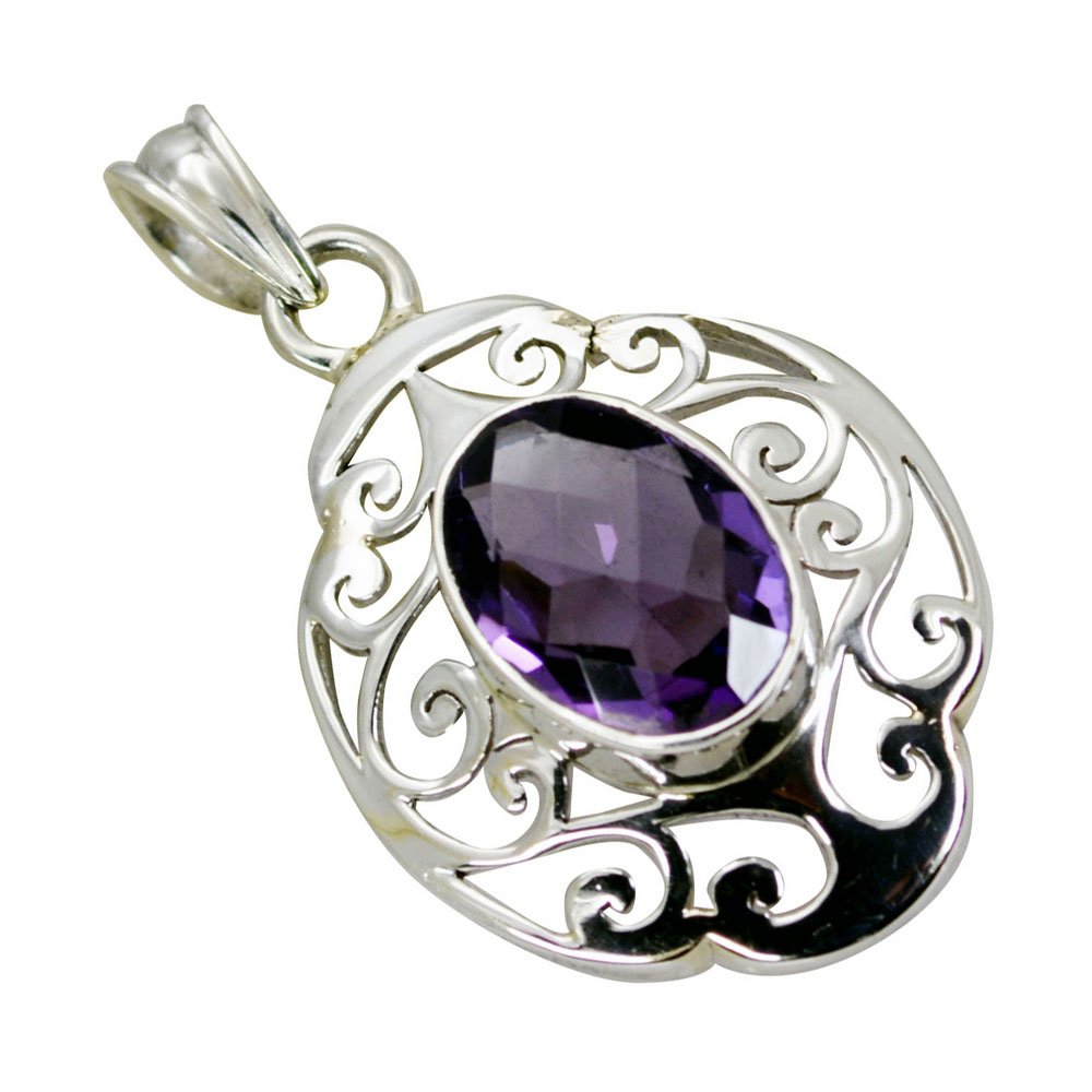 Collier améthyste en argent 925 pour apaiser le stress émotionnel