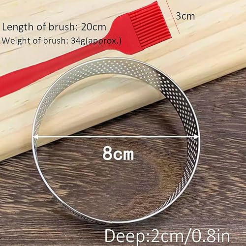 Miniatura 2 de Paquete de 12 anillos de tarta perforados de acero inoxidable de 3.15 pulgadas, anillo redondo para pastel de mousse, molde de pastelería de metal