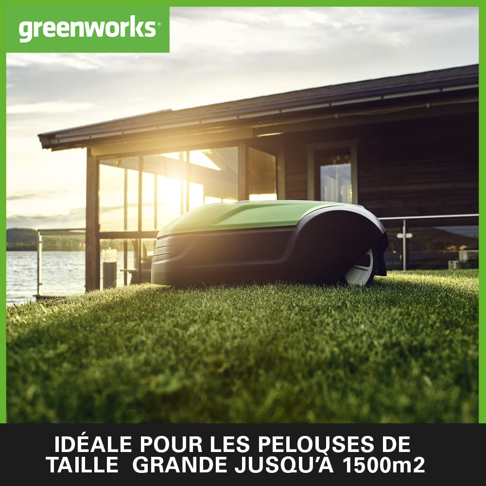 Greenworks Optimow 15 Tondeuse Robot à Gazon Jusqu'à 1500 m2 avec Pente 35 % — vue 2