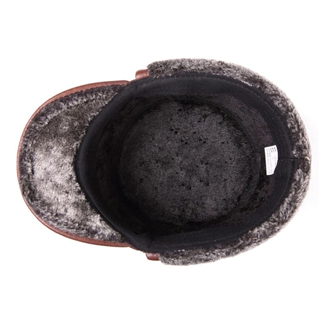 Czapka zimowa męska skórzana czapka typu bomber z owczej skóry z nausznikami, czarna, ciepła, gruba, narciarska, śnieżna, wiatroszczelna, męska czapka (srebrna XL (57),srebrna-XL (57 (3 sztuki)