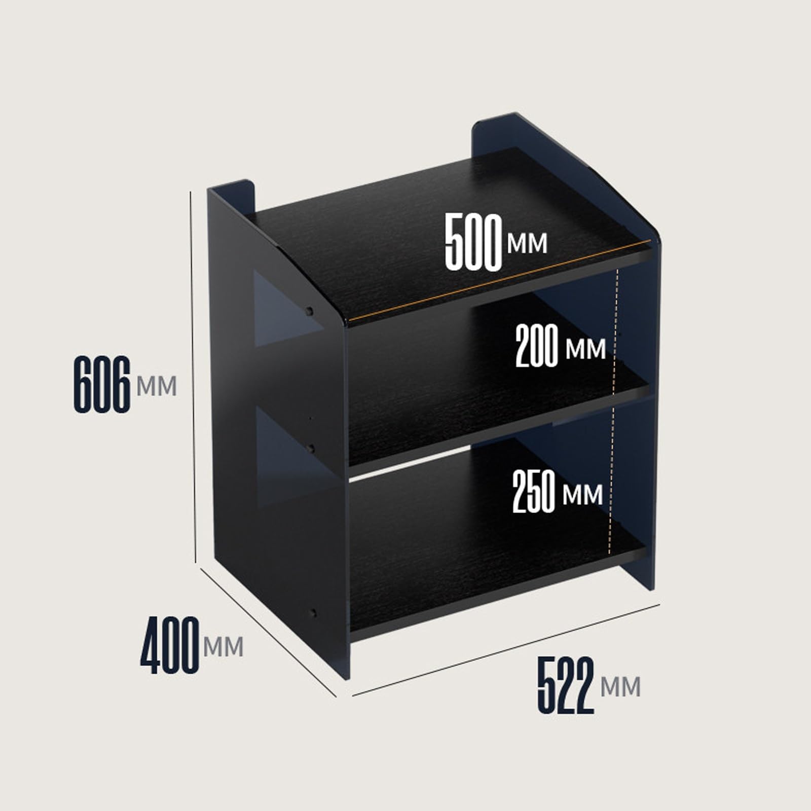 Supporto audio moderno per impianto hi-fi e dispositivi AV, mobile di archiviazione AV con ripiani regolabili, adatto per soggiorno e studio di registrazione(C,3 layer)