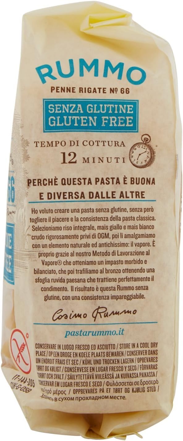 Italian Gourmet Penne Rigate N°66 Pasta Senza Glutine 20 x 400g glutenfrei | Nudeln aus italienischer Tradition; ottima tenuta in cottura per sughi, Gesamtnettogewicht 8 kg + Kostenlos Polpa 400g