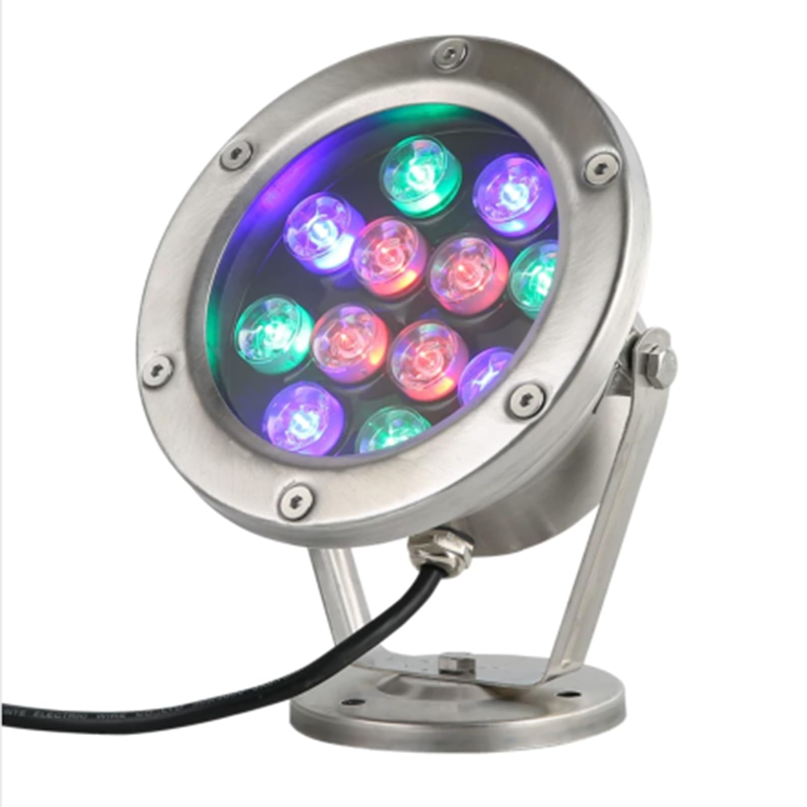 LGJEGD LED Underwater Light IP68 304 Stainless Steel DC24V RGB Water Spotlight Pond Lighting Fountain Garden Lamp Rotatable 180°/360°