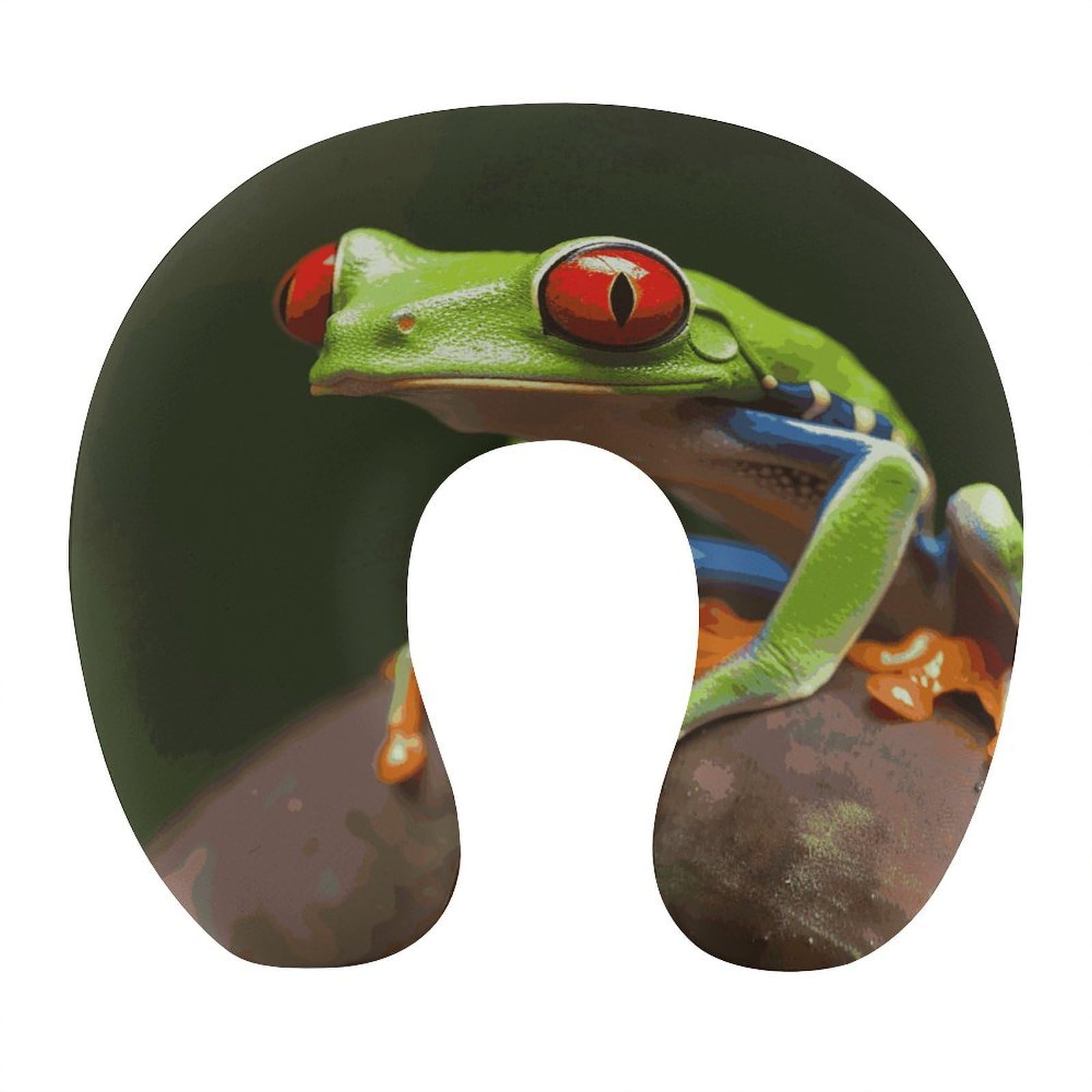 FekiLoot Red Eyes Tree Frogs Travel Pillow U Shaped Neck Pillow Comfortable Memory Foam Pillow Portable Soft Headrest Lightweight Neck and Head Support for Planes Trains Self-Driving Cars