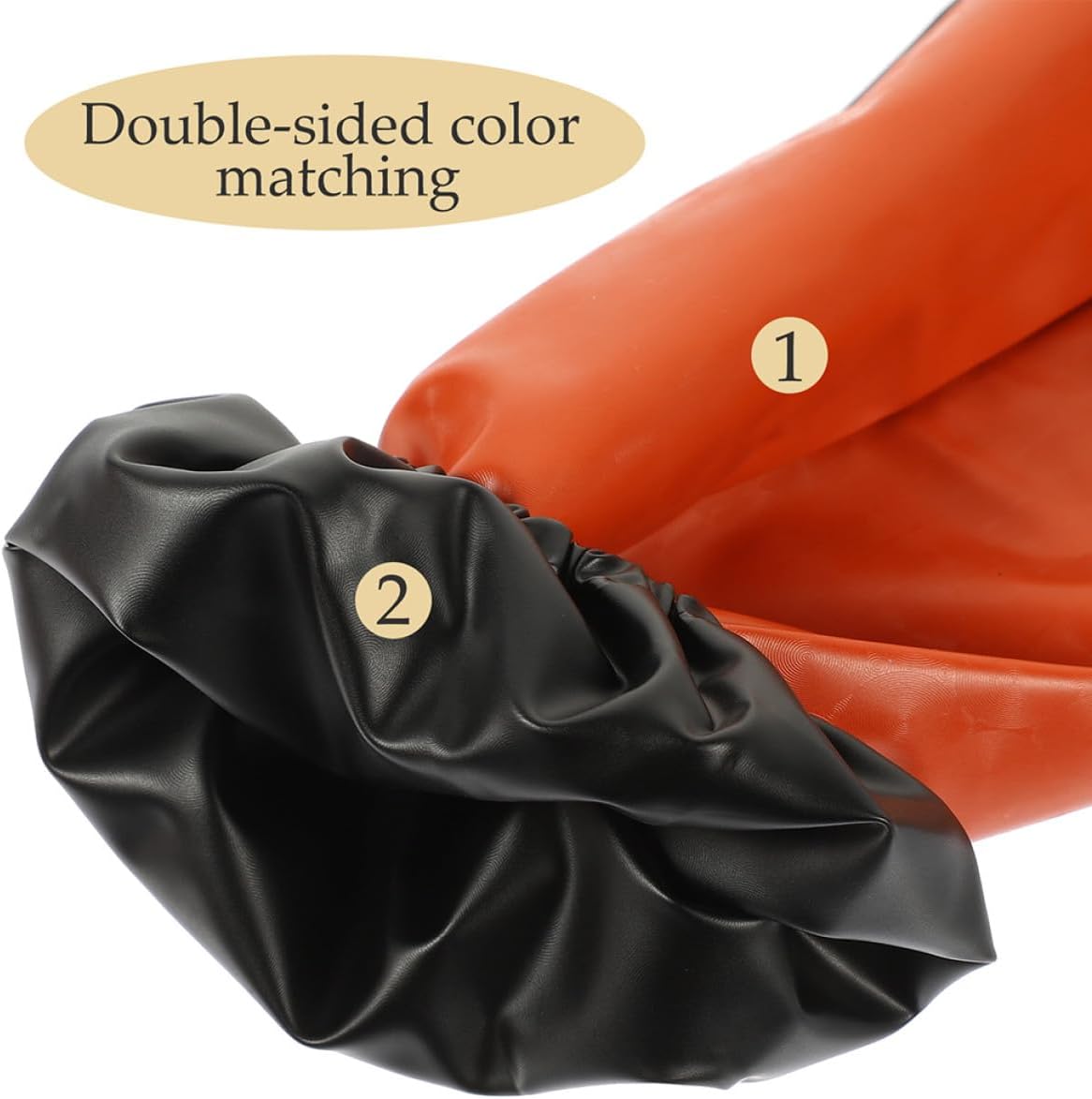 Waterproof Elastic Oilproof Oversleeves for Kitchen and Cleaning, Long Reusable Pvc Arm Sleeve Covers, 4 Pairs Black-red Protective Sleeves for Housework