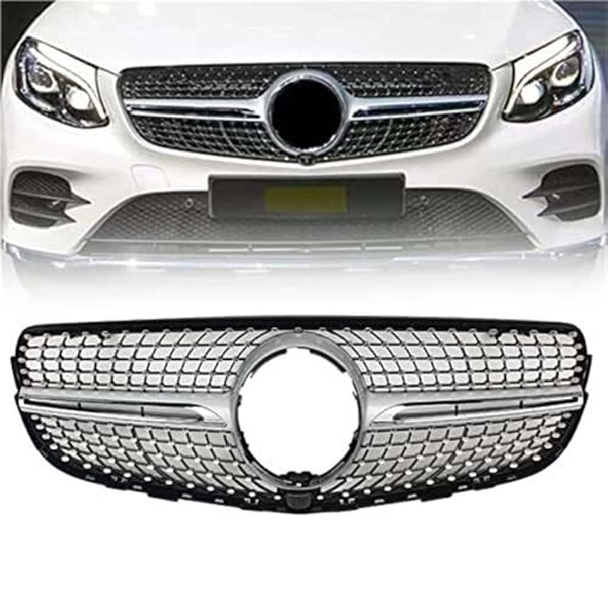 ZcsfcpA Front grille,Compatible with Mercedes-Benz GLC W253 X253 C253 2015-2019,Front grille parts