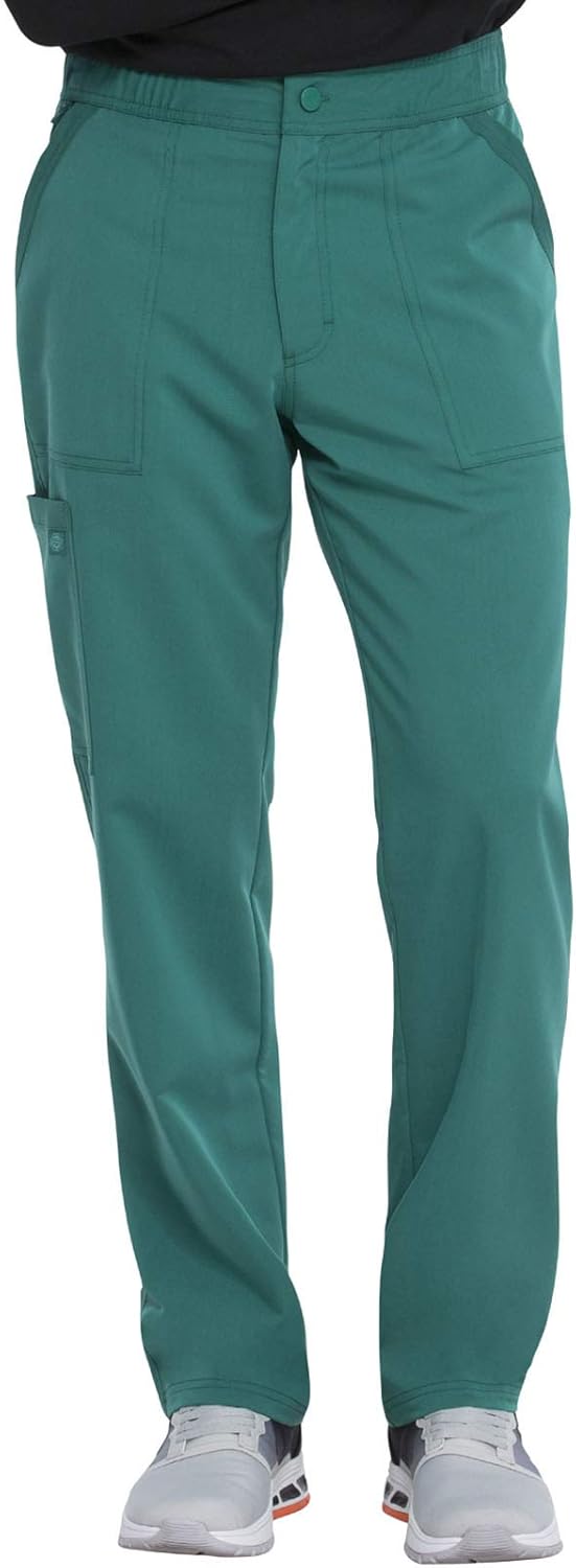 Dickies Men's Scrub Pant Mid Rise Straight Leg Pants with 6 Pockets, Zip Fly Front DK220