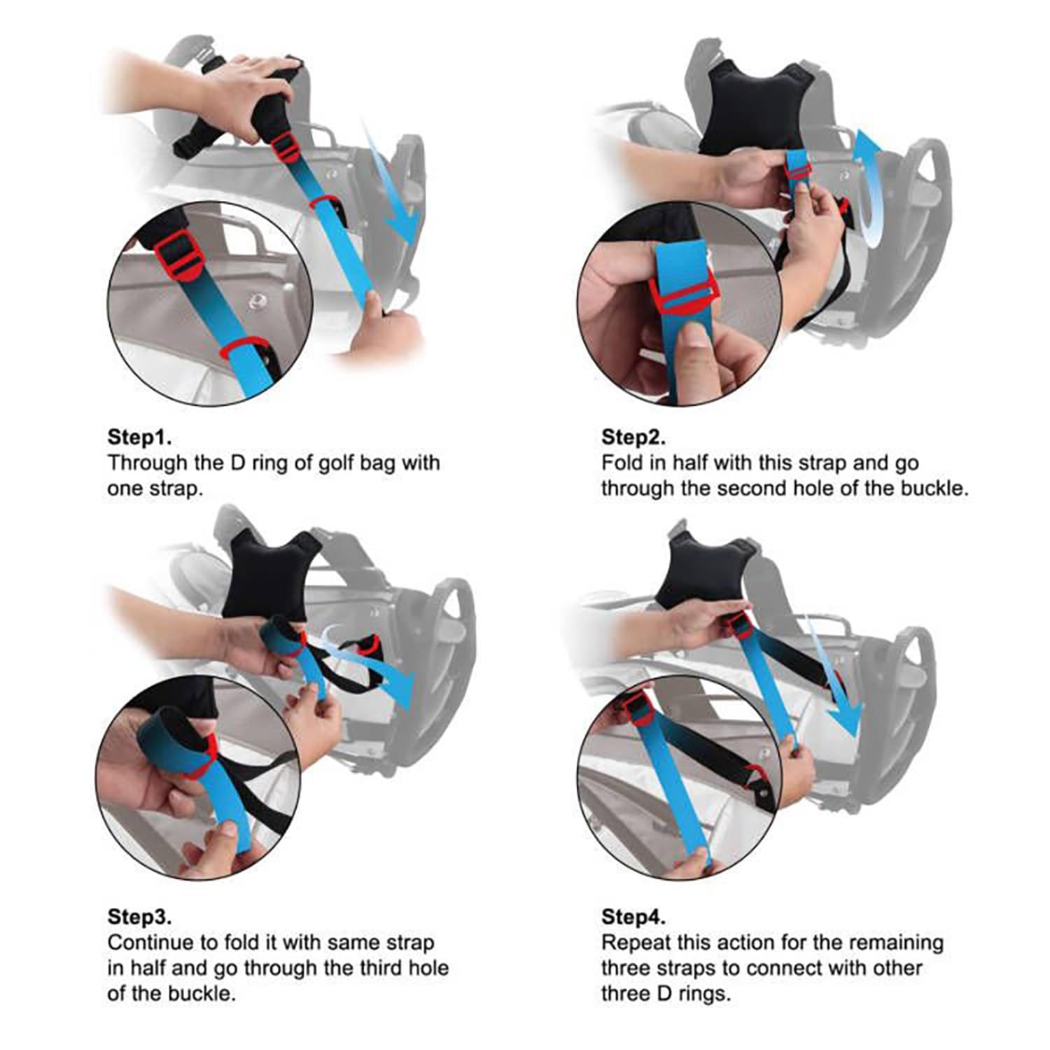 Ragyzity Universal Replacement Double Shoulder Single Shoulder Straps, Adjustable Padded Golf Carrying Bag Strap - Image 3